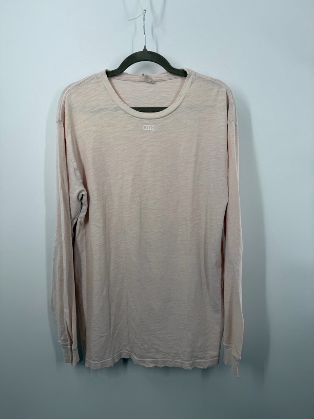 Distressed Kith Light Pink Long Sleeve Top